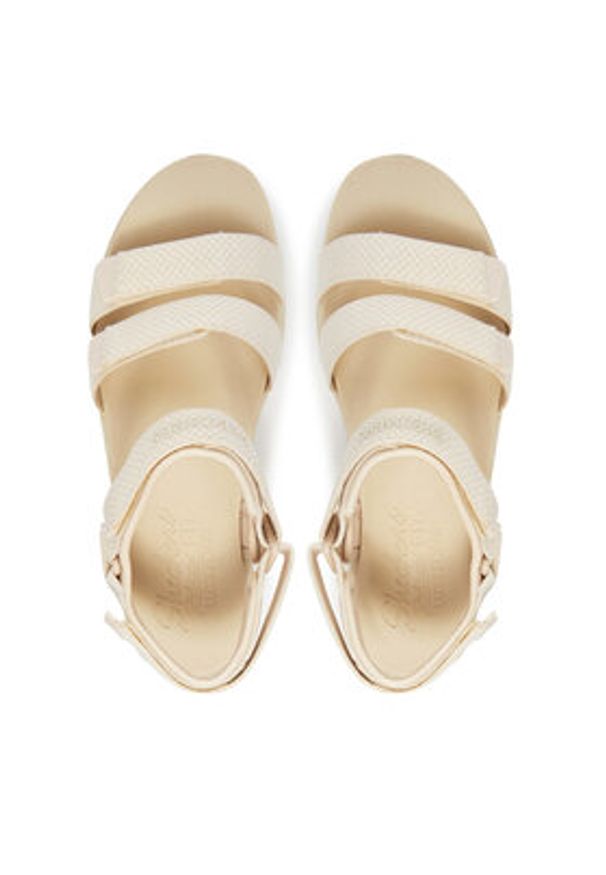 skechers - Skechers Sandały D'Lux Walker-Going-Out Vibes 119828/NAT Beżowy. Kolor: beżowy. Materiał: materiał