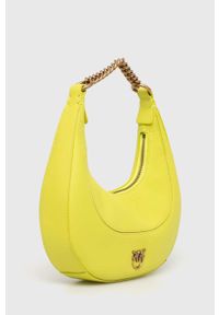 Pinko torebka skórzana kolor żółty. Kolor: żółty. Materiał: skórzane #2