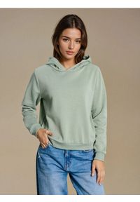 Sinsay - Bluza hoodie basic - zielony. Kolor: zielony