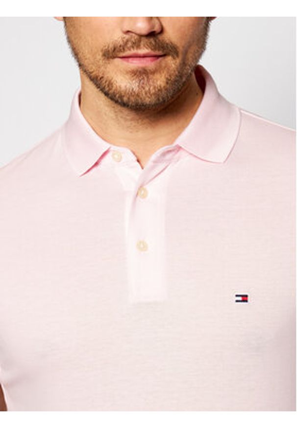TOMMY HILFIGER - Tommy Hilfiger Polo 1985 MW0MW17771 Różowy Slim Fit. Typ kołnierza: polo. Kolor: różowy. Materiał: bawełna