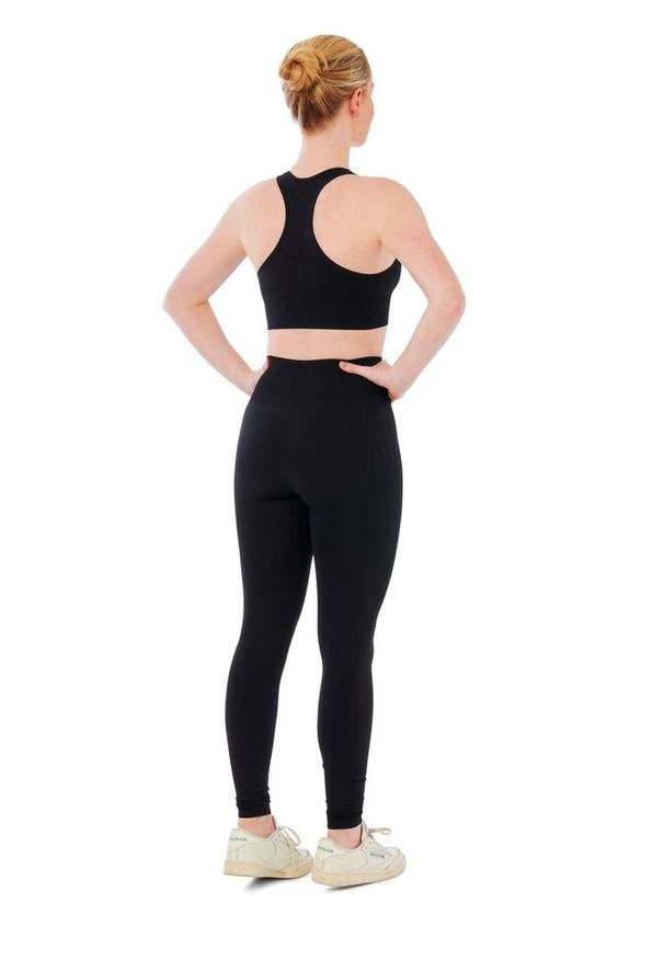 XTREME SOCKSWEAR - Damski zestaw sportowy Xtreme - legginsy sportowe + top sportowy - Czarny. Kolor: czarny. Sport: fitness
