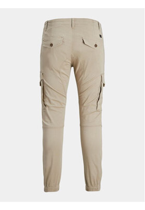Jack & Jones Joggery Paul 12193754 Beżowy Slim Fit. Kolor: beżowy. Materiał: bawełna