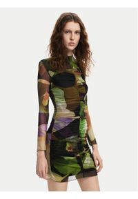 Desigual Sukienka codzienna Camouflage Lacroix 24WWVK36 Zielony Slim Fit. Okazja: na co dzień. Kolor: zielony. Materiał: syntetyk. Typ sukienki: proste. Styl: casual #1