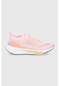 Adidas - adidas Buty EQ21 Run kolor różowy. Nosek buta: okrągły. Zapięcie: sznurówki. Kolor: różowy. Sport: bieganie
