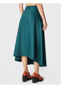 Simple Spódnica trapezowa LINDA TOL SDD550-02 Zielony Relaxed Fit. Kolor: zielony. Materiał: wełna #5