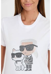 Karl Lagerfeld - KARL LAGERFELD Biały damski t-shirt Ikonik 2.0, Rozmiar S. Kolor: biały #5