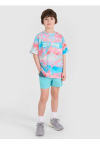 4f - 4F T-shirt oversize z nadrukiem chłopięcy - multikolor 152 (11-12 lat). Okazja: na co dzień. Kolor: wielokolorowy. Materiał: bawełna, materiał, jersey. Długość rękawa: krótki rękaw. Długość: krótkie. Wzór: nadruk. Sezon: lato. Styl: klasyczny, sportowy, casual