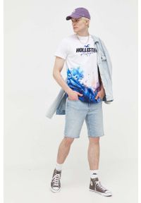 Hollister Co. t-shirt bawełniany wzorzysty. Materiał: bawełna. Długość rękawa: krótki rękaw. Długość: krótkie. Wzór: nadruk. Styl: klasyczny #3
