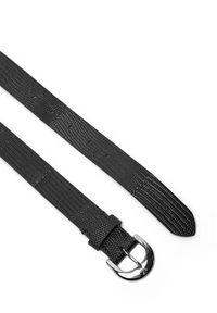 Calvin Klein Pasek Damski Classic Buckle Lizard Emboss 25Mm LV04F7041G Czarny. Kolor: czarny. Materiał: skóra