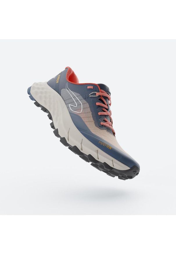 KIPRUN - Buty do biegania w terenie męskie Kiprun MT Cushion 2. Kolor: pomarańczowy, wielokolorowy, niebieski. Materiał: materiał, kauczuk. Szerokość cholewki: normalna