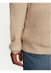 Brave Soul Sweter MK-230BINARY3 Beżowy Regular Fit. Kolor: beżowy. Materiał: syntetyk #3