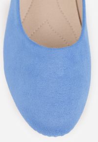 Renee - Niebieskie Klasyczne Balerinki z Ekozamszu z Okrągłym Noskiem Harneli. Okazja: na spotkanie biznesowe, na co dzień. Nosek buta: okrągły. Zapięcie: bez zapięcia. Kolor: niebieski. Obcas: na płaskiej podeszwie. Styl: klasyczny #7