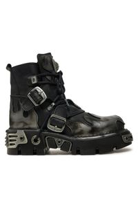 NEW ROCK Glany M-288-S2 Czarny. Kolor: czarny. Materiał: skóra. Styl: rockowy #1