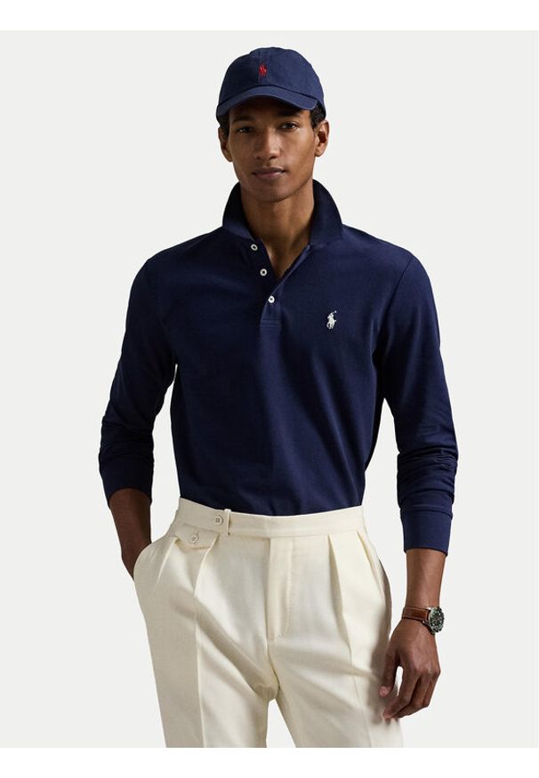 Polo Ralph Lauren Polo 710955081001 Granatowy Slim Fit. Typ kołnierza: polo. Kolor: niebieski. Materiał: bawełna