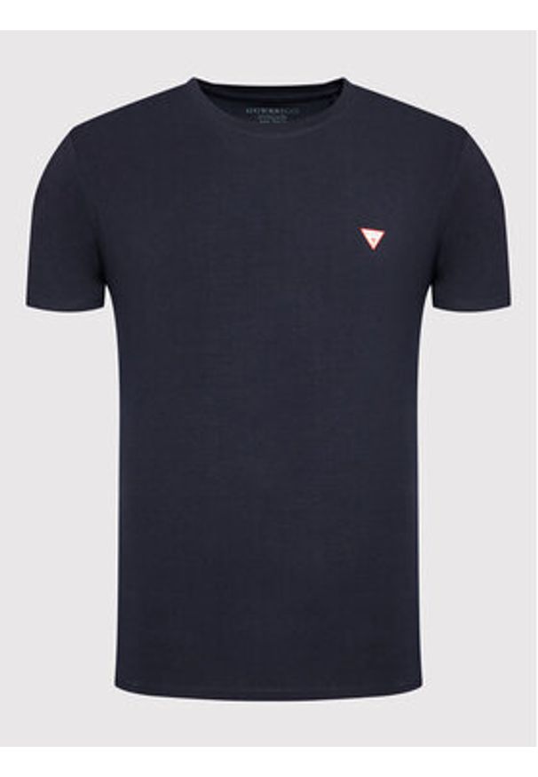 Guess T-Shirt M2YI24 J1311 Granatowy Super Slim Fit. Kolor: niebieski. Materiał: bawełna