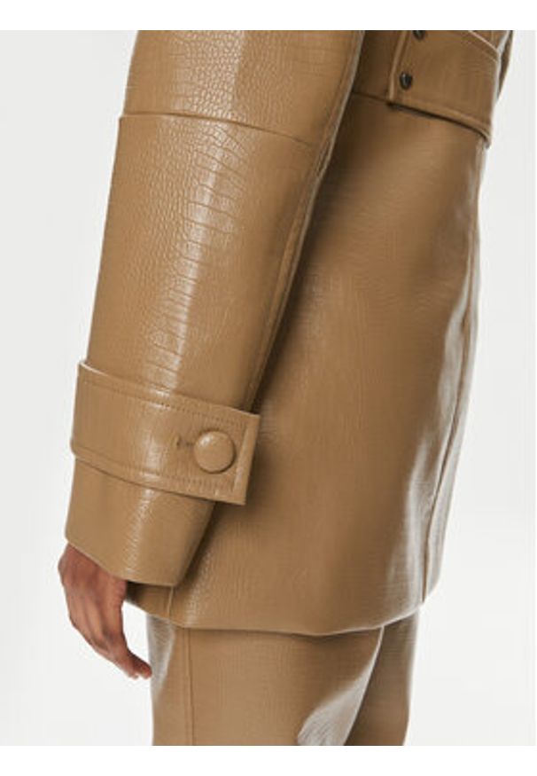 ROTATE Kurtka z imitacji skóry 1121422512 Brązowy Regular Fit. Kolor: brązowy. Materiał: skóra