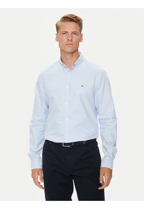 TOMMY HILFIGER - Tommy Hilfiger Koszula MW0MW35769 Błękitny Slim Fit. Kolor: niebieski. Materiał: bawełna