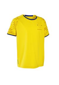 KIPSTA - Koszulka piłkarska dla dorosłych Kipsta FF100 Rumunia. Materiał: materiał, bawełna, poliester. Sezon: lato. Sport: piłka nożna #1