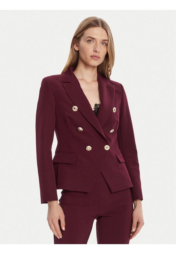 Rinascimento Marynarka CFC0126227003 Bordowy Slim Fit. Kolor: czerwony. Materiał: syntetyk