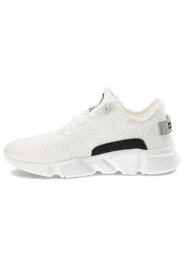 Big-Star - Białe Sneakersy Big Star Damskie Buty Sportowe. Okazja: na co dzień. Kolor: biały. Materiał: materiał. Szerokość cholewki: normalna. Styl: sportowy