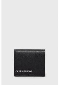 Calvin Klein Jeans Portfel skórzany męski kolor czarny. Kolor: czarny. Materiał: skóra. Wzór: gładki #1