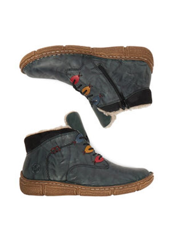 Rieker Trzewiki CEO-Z3724-54 Niebieski. Kolor: niebieski. Materiał: skóra