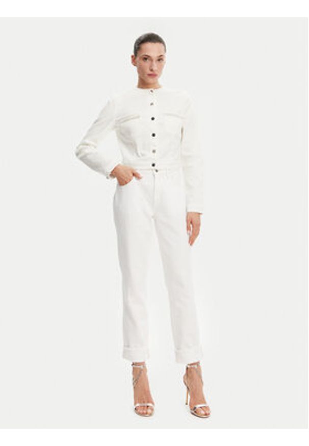 Guess Kurtka przejściowa 172731 Biały Classic Fit. Kolor: biały. Materiał: bawełna