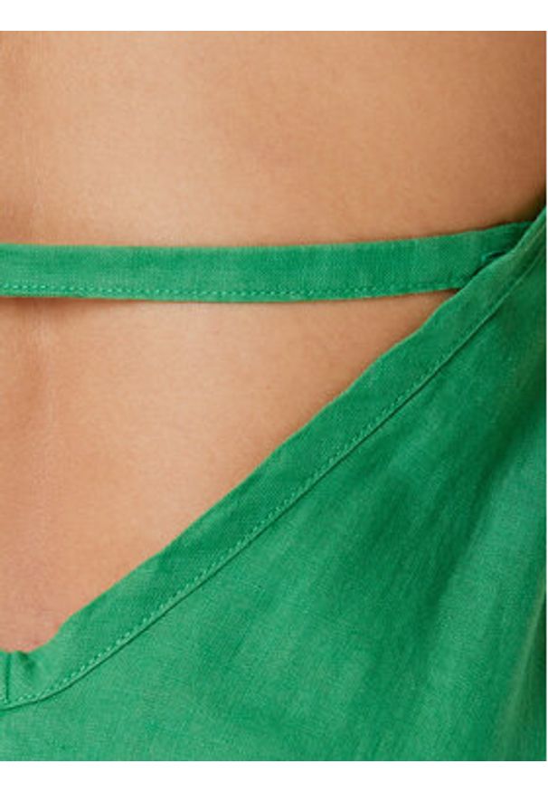 United Colors of Benetton - United Colors Of Benetton Sukienka letnia 4AGHDV0BF Zielony Regular Fit. Kolor: zielony. Materiał: len. Sezon: lato