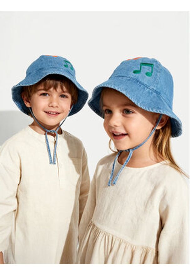 Mini Rodini - MINI RODINI Kapelusz 2526510360 Niebieski. Kolor: niebieski. Materiał: bawełna