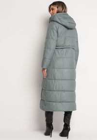 Born2be - Zielona Kurtka Płaszcz z Pikowaniem i Regulacją Długości Ospedia. Kolor: zielony #4