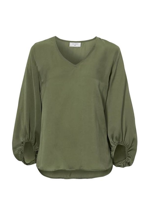 Freequent Bluzka Nicco khaki female zielony S (38). Typ kołnierza: dekolt w serek. Kolor: zielony. Materiał: tkanina. Długość: długie. Styl: elegancki