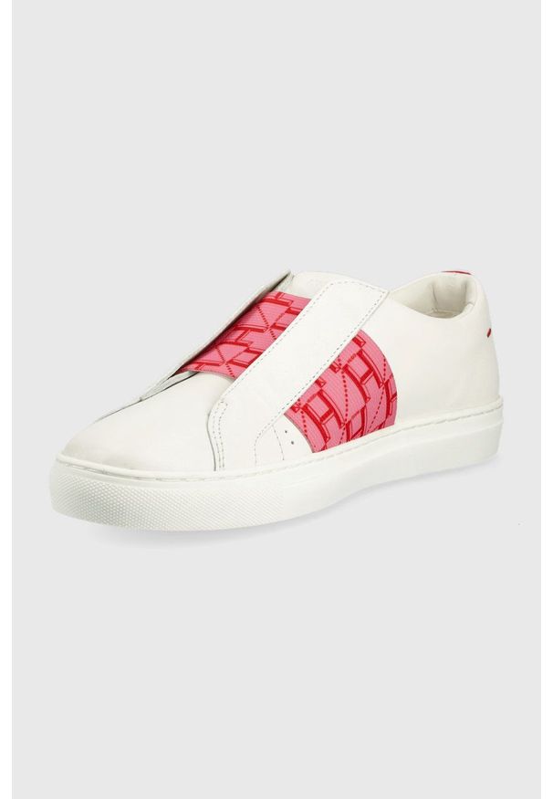 Hugo - HUGO sneakersy skórzane Futurism kolor biały. Nosek buta: okrągły. Kolor: biały. Materiał: skóra