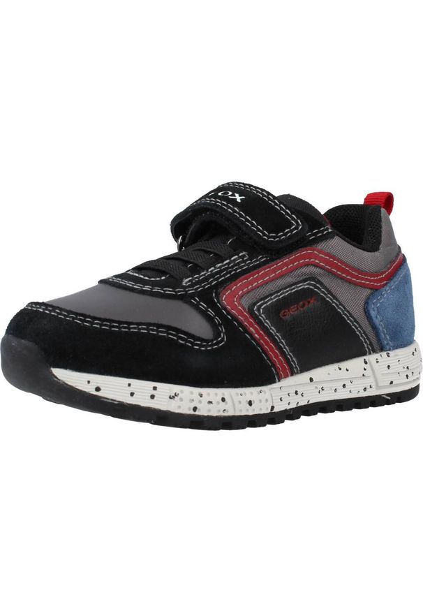 Geox - Buty GEOX B ALBEN BOY Czarny. Kolor: czarny. Materiał: tkanina, skóra. Sport: turystyka piesza