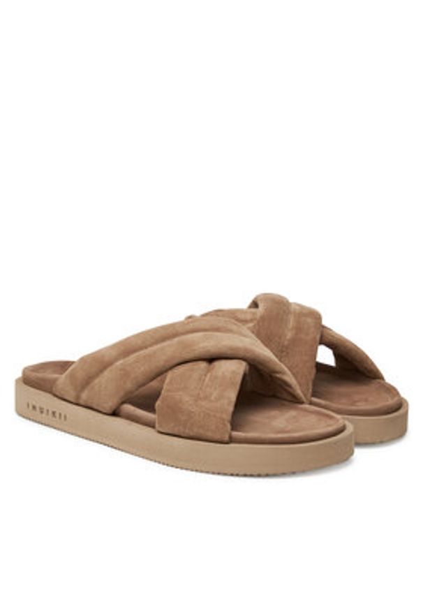 Inuikii Klapki Suede Crossed 50102-500 Beżowy. Kolor: beżowy. Materiał: zamsz, skóra