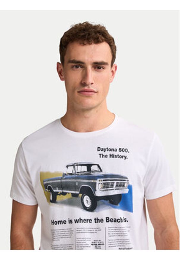 Petrol Industries T-Shirt M-1050-TSR604 Biały Regular Fit. Kolor: biały. Materiał: bawełna