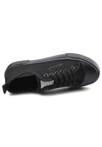 Czarne Trampki Cross Jeans Damskie Wygodne Półbuty. Okazja: na co dzień. Kolor: czarny. Materiał: guma, materiał. Styl: casual, sportowy, klasyczny #7