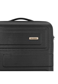 Wittchen - Średnia walizka z ABS-u tłoczona. Kolor: czarny. Materiał: guma. Wzór: geometria. Styl: klasyczny #10