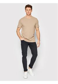 Jack & Jones - Jack&Jones T-Shirt Linen Basic 12199713 Beżowy Regular Fit. Kolor: beżowy. Materiał: bawełna #3