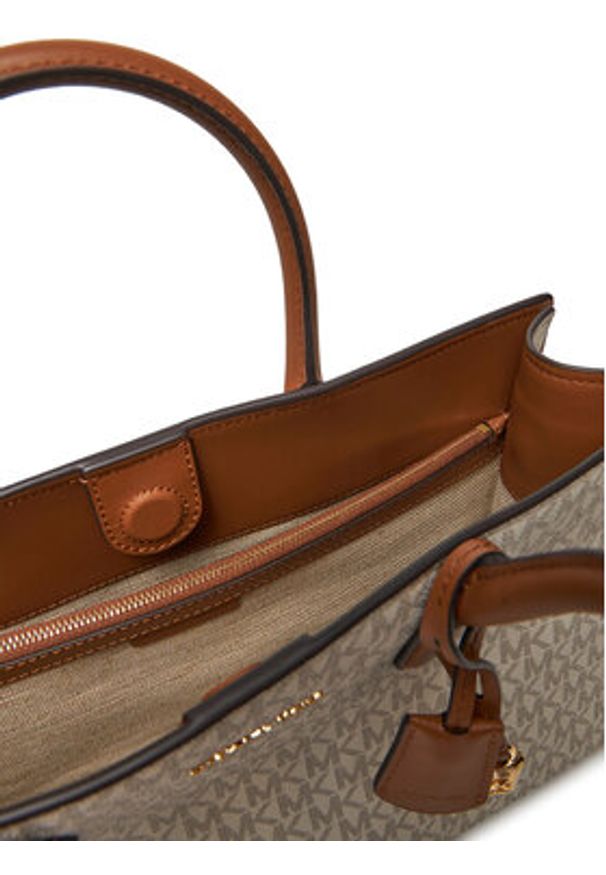 MICHAEL Michael Kors Torebka Scarlett Medium Signature Logo Satchel 30F4GETS2B Beżowy. Kolor: beżowy. Materiał: skórzane