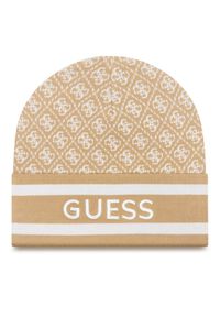Guess Czapka W4BZ21 Z3JD2 Beżowy. Kolor: beżowy. Materiał: poliester, materiał