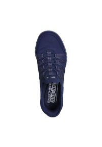 skechers - Damskie BREATHE-EASY ROLL-WITH-ME Slip-On Granatowy. Zapięcie: bez zapięcia. Kolor: niebieski. Materiał: guma, poliester, materiał. Szerokość cholewki: normalna