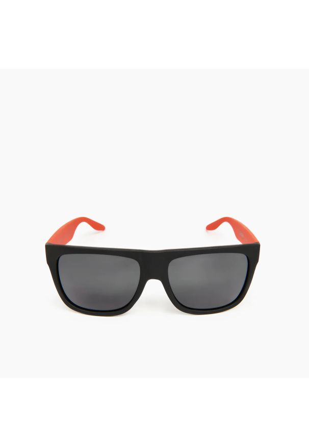 Cropp - Czarno-pomarańczowe okulary - Czerwony. Kształt: prostokątne. Kolor: czerwony