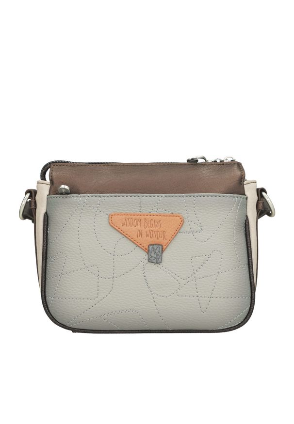 Torebka damska Anekke, listonoszka z dekoracyjnym nadrukiem i metalowym logo zapinana na suwak wyposażona w regulowany pasek oraz ozdobną zawieszkę,. Kolor: brązowy. Wzór: nadruk. Styl: casual, elegancki. Rodzaj torebki: na ramię