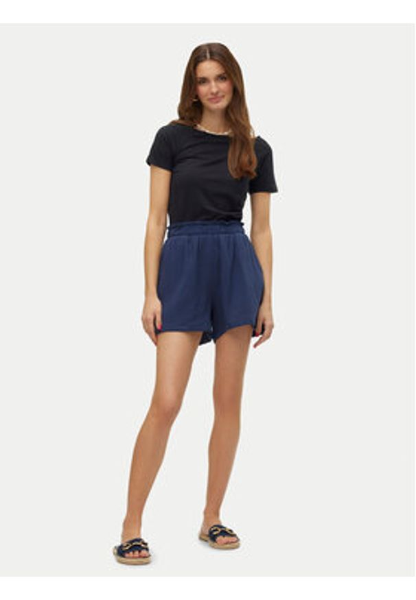 Vero Moda Szorty materiałowe Natali 10279687 Niebieski Baggy Fit. Kolor: niebieski. Materiał: bawełna
