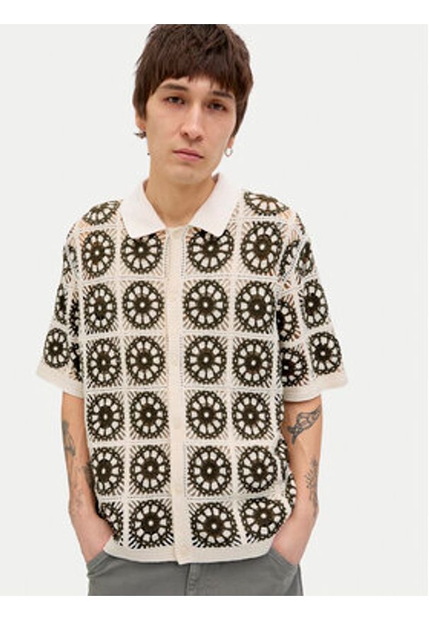 Jack & Jones - Jack&Jones Koszula Cartagena 12278724 Beżowy Loose Fit. Kolor: beżowy. Materiał: bawełna