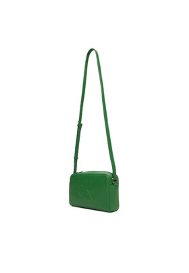 Calvin Klein Jeans Torebka Sculpted Ew Camera Bag LV04K3036G Zielony. Kolor: zielony. Materiał: skórzane