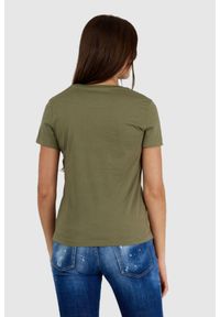 Guess - GUESS Zielony t-shirt damski bawełniany icon, Rozmiar M. Kolor: zielony. Materiał: bawełna #3
