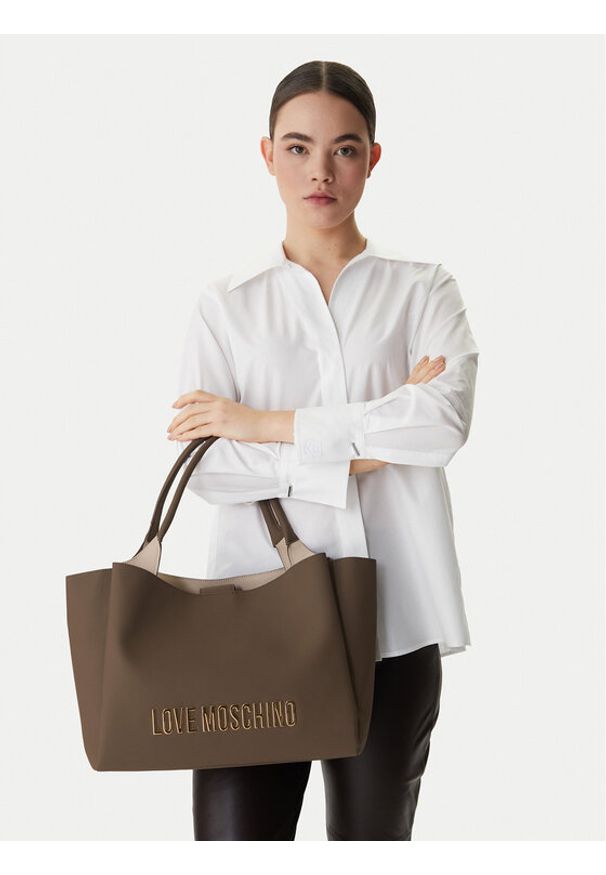 Love Moschino - LOVE MOSCHINO Torebka JC4107PP1OKD0203 Brązowy. Kolor: brązowy. Materiał: skórzane