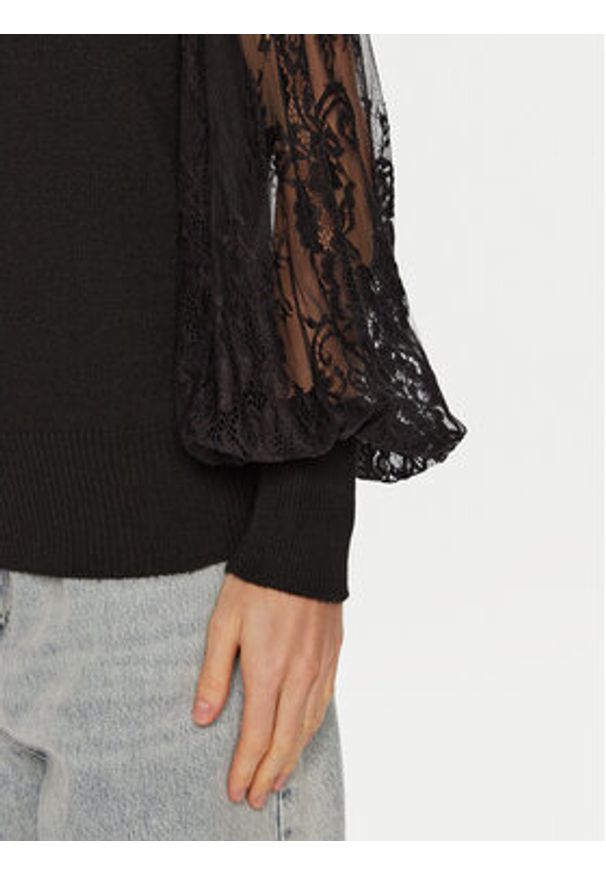 ViCOLO Sweter 77064S Czarny Regular Fit. Kolor: czarny. Materiał: wiskoza, syntetyk