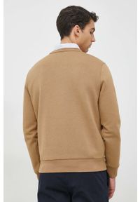 Polo Ralph Lauren bluza męska kolor beżowy gładka. Typ kołnierza: polo. Kolor: beżowy. Materiał: poliester, dzianina. Wzór: gładki #3